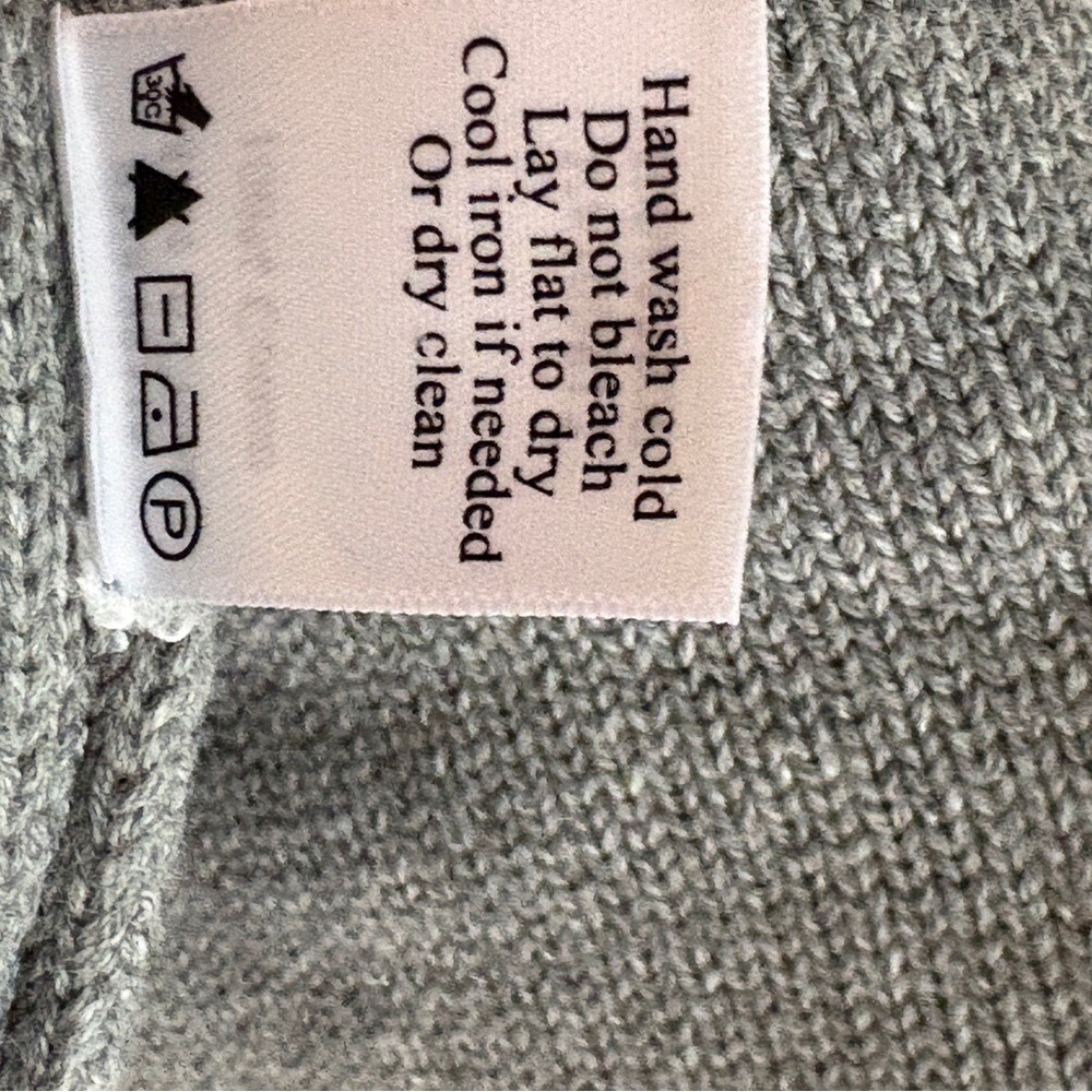 Coldwater Creek Gray Cowl Neck Sweater Size XS 100% Cotton Zipper - Picture 4 of 6